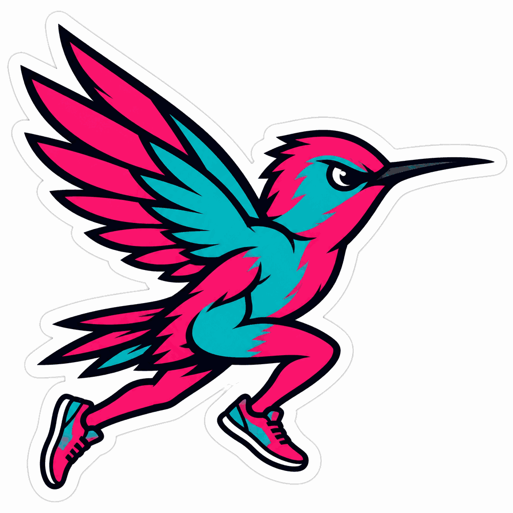 Hummingbird run, a sticker example