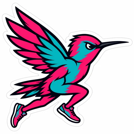 Hummingbird run, a sticker example