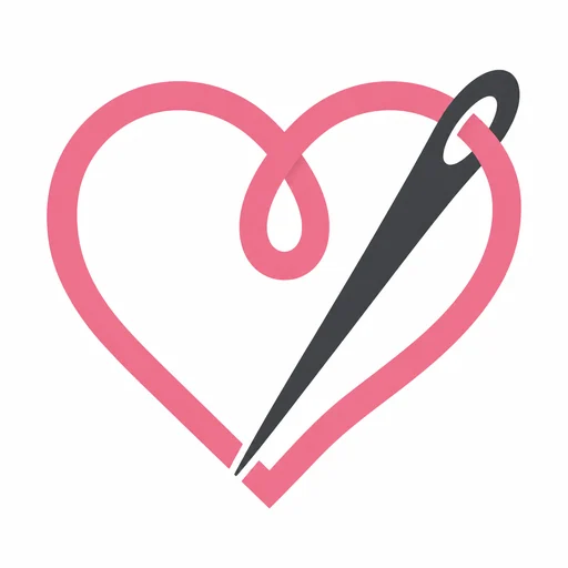 Stitch heart, a logo example
